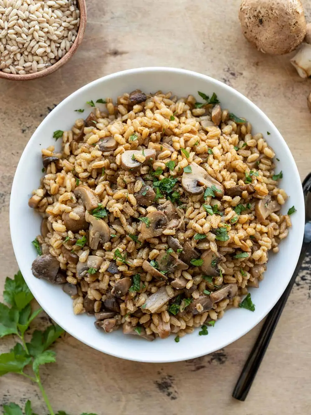 Baked Barley with Mushrooms
