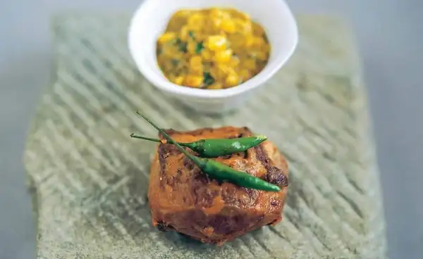 Rajasthani Roast Rump of Lamb with Corn Sauce