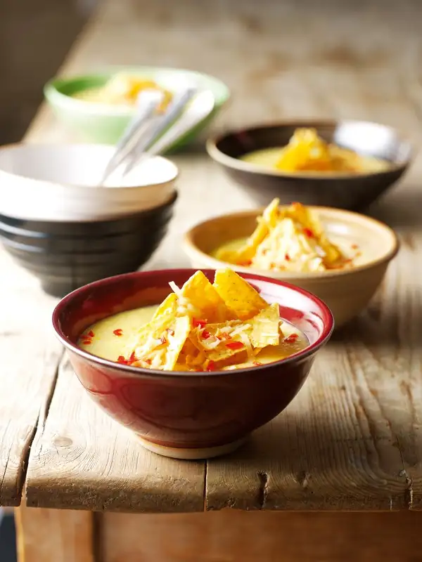 Sweetcorn Chowder With Toasted Tortilla Chips