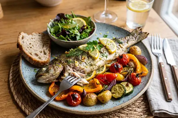A Women's Health Dish: Fish with Vegetables for Hormonal Balance