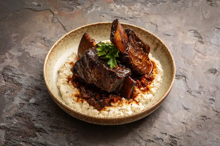 Marmite-Braised Beef Short Ribs with Celeriac Purée