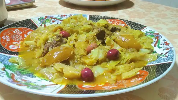 Moroccan Lamb or Beef Tagine with Cabbage, Preserved Lemon and Olives