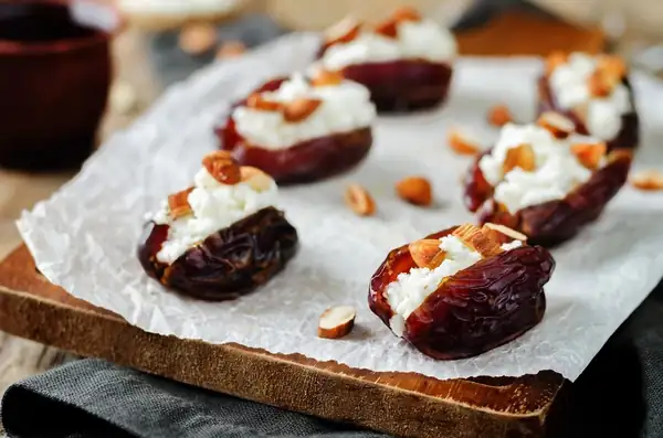 Dates stuffed with goat cheese