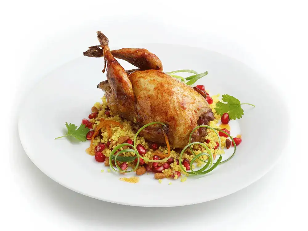 Quail with honey and spice glaze