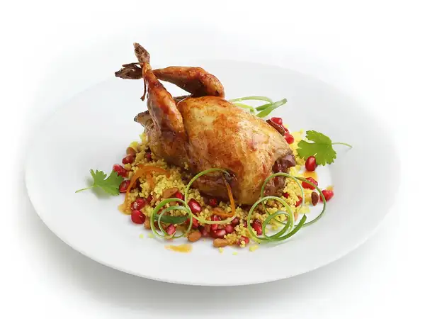 Quail with honey and spice glaze
