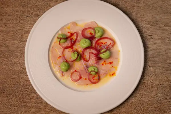 Sea Bass Ceviche With Red-Wine Pickled Onion And Avocado Purée Recipe