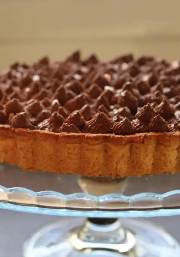 Tarta de caramelo salado con namelaka de chocolate negro