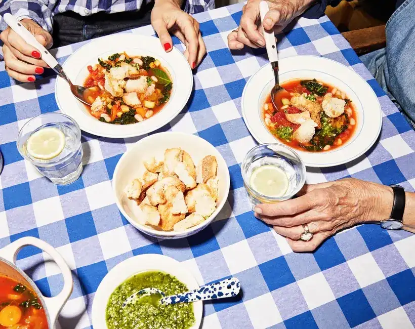 Minestrone soup with kale