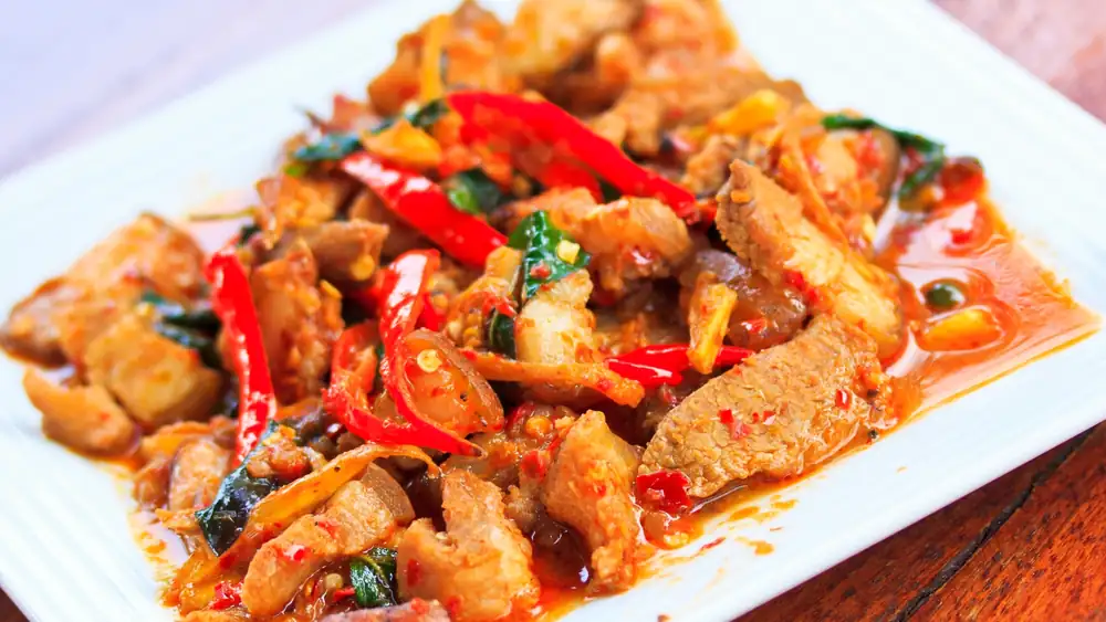 Spicy Asian-style stir-fried pork