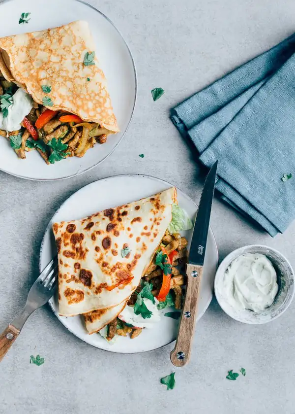 Savory pancake shawarma
