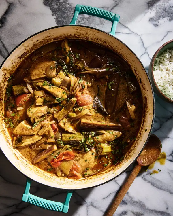 Sri Lankan Fish Curry with Eggplant and Okra Recipe