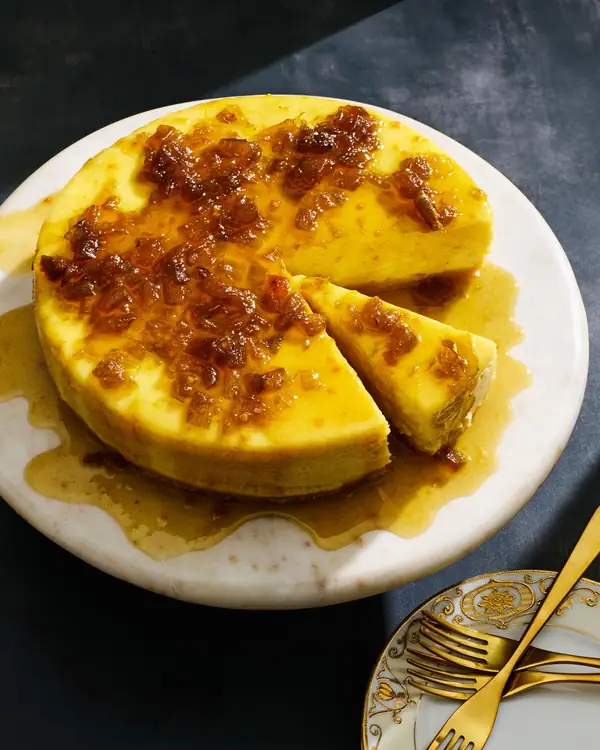 Receta de tarta de queso con vainilla y mermelada de chile Hatch