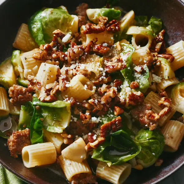 Pasta With Brussels Sprouts and Buttery Pecans