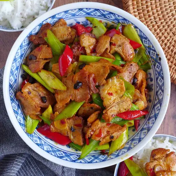 Twice-cooked pork, the fast version (回锅肉)