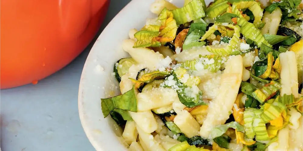 Fried Zucchini & Basil Casarecce