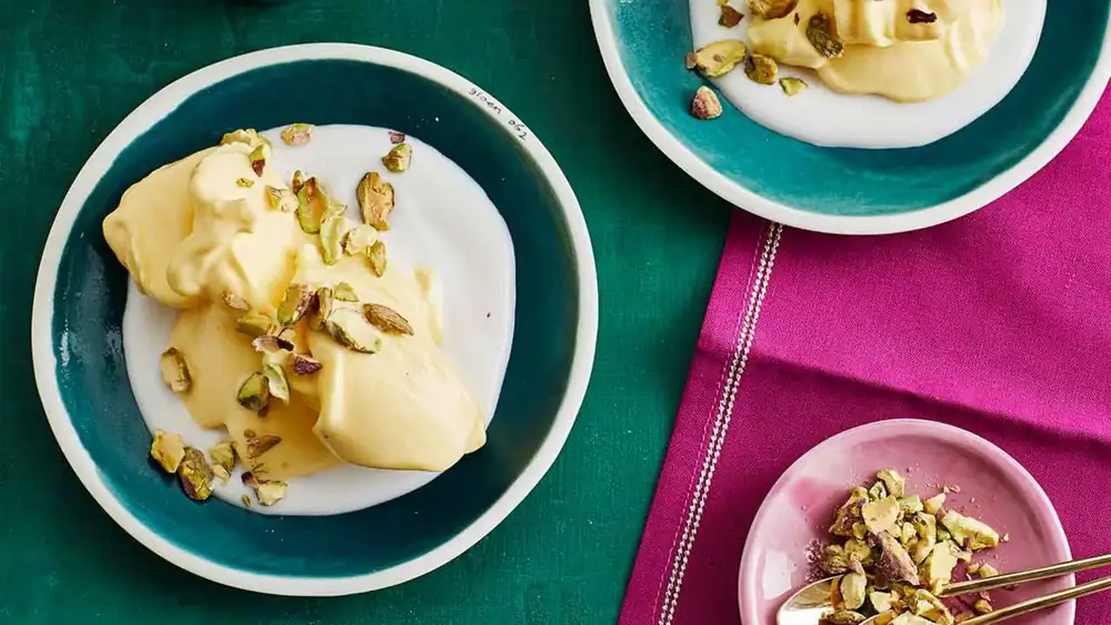 Mango sorbet with coconut cream for Thermomix®