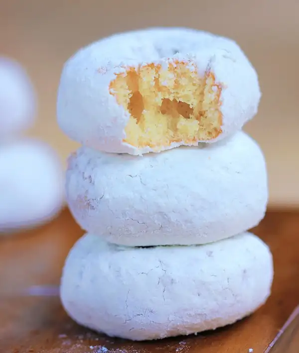 Mini Homemade Snowball Donuts