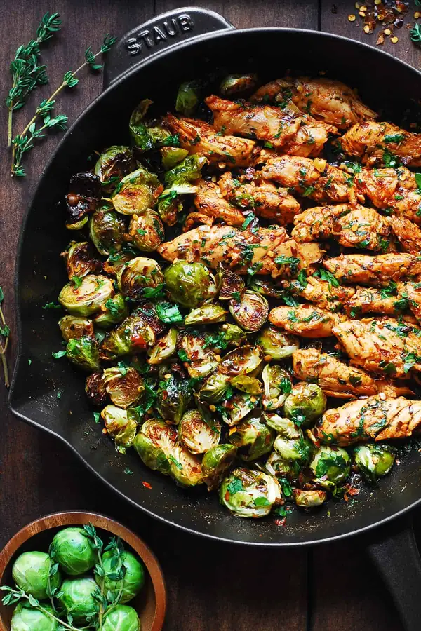 Lemon Garlic Butter Chicken and Brussels Sprouts
