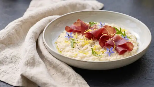 Risotto with bresaola and lemon