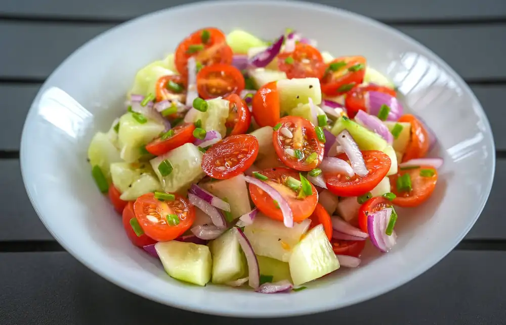 Cucumber Tomato and Onion Salad