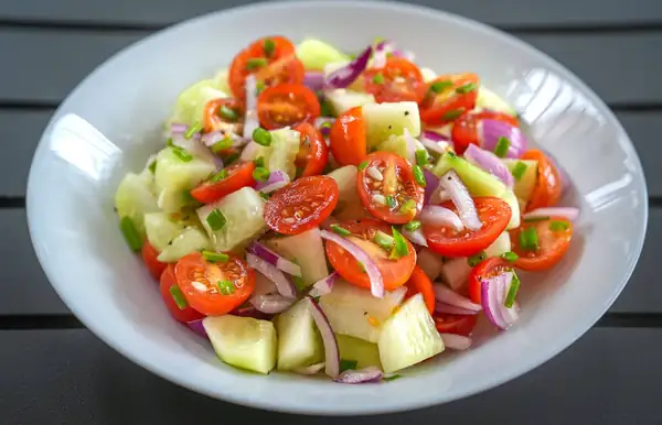 Cucumber Tomato and Onion Salad