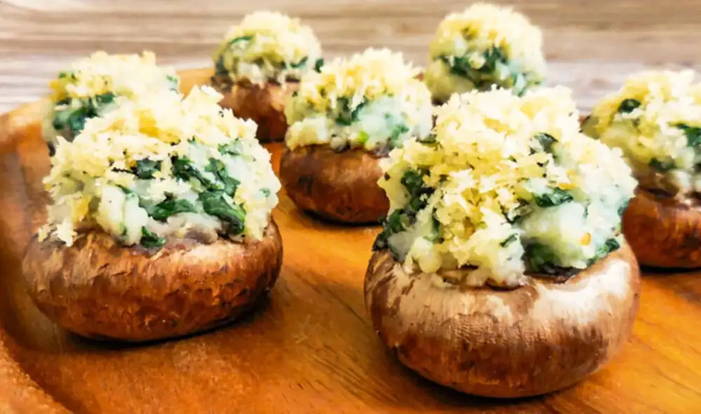 Spinach and Mashed Potato Stuffed Mushrooms