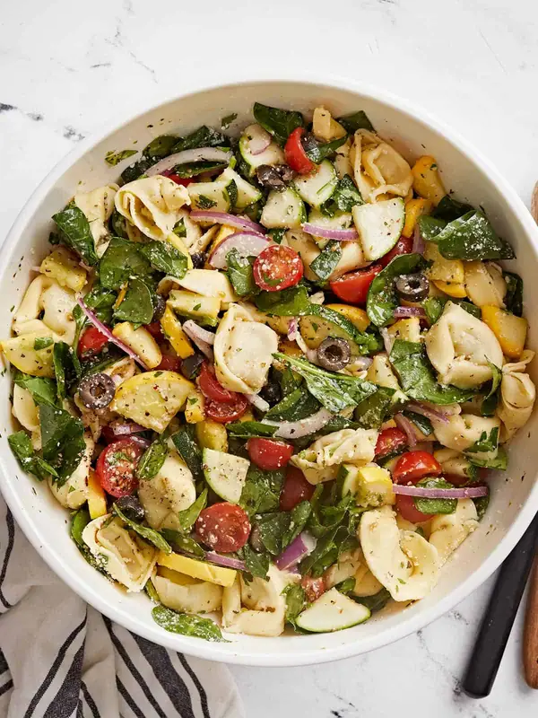 Feed a crowd on a dime with this delicious Tortellini Salad