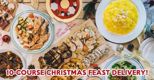Lavish Catering: 10-Course Christmas Dinner Delivery With Carved Turkey And Cured Ham Platter