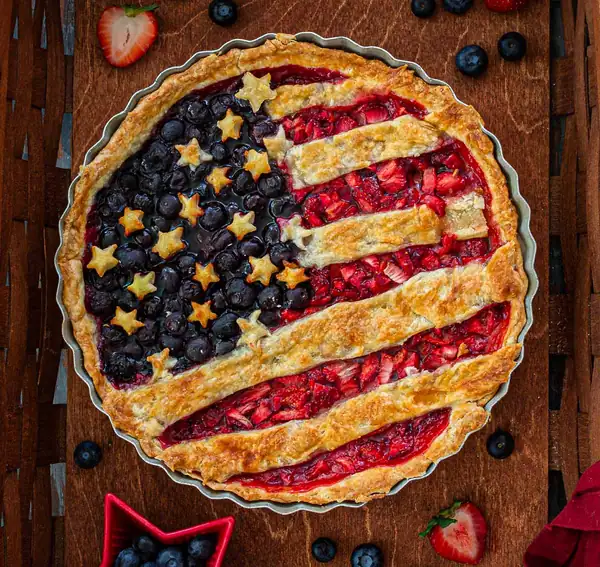 American Flag Berry Pie