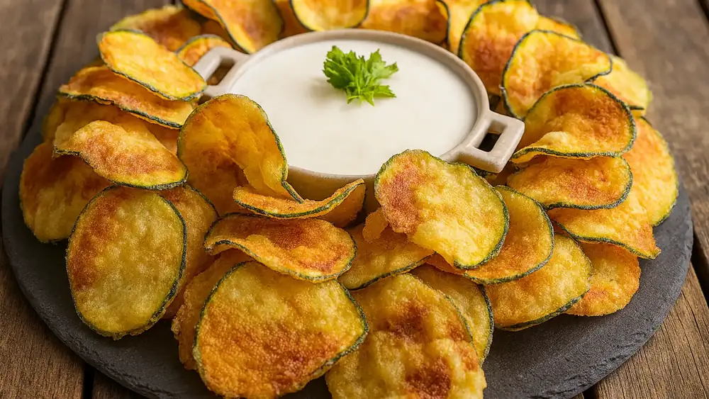 Thin and crispy zucchini Greek style