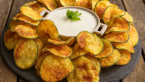 Thin and crispy zucchini Greek style