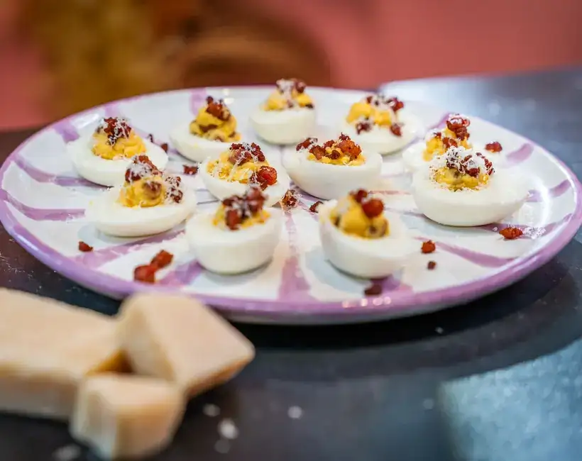 Carbonara deviled eggs
