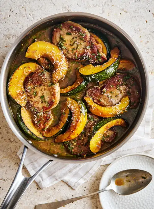 <i>One pot</i> of pork chops with butternut squash