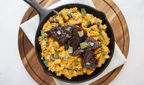 Pumpkin Sage Pasta With Blackened Tempeh