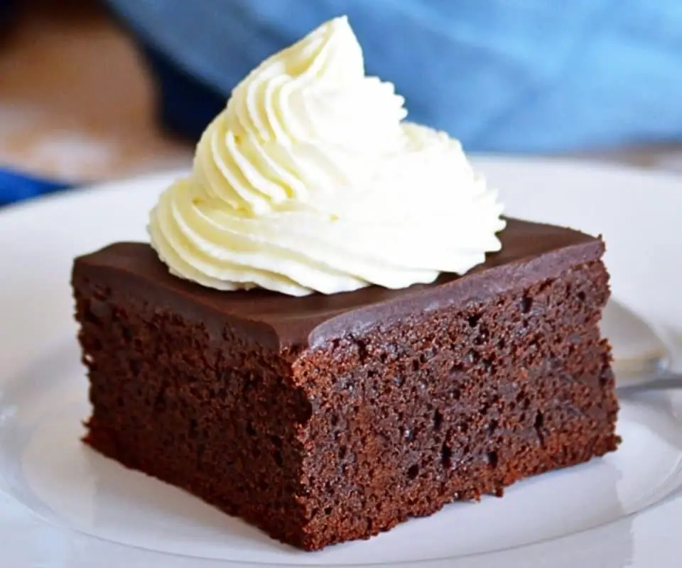 Mascarpone Brownies with Whipped Cream