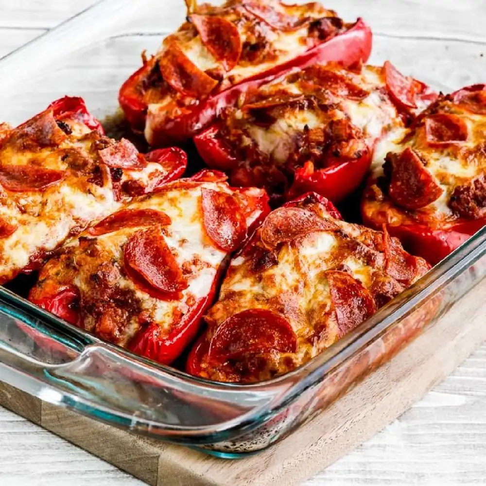 Sausage and Pepperoni Pizza Stuffed Peppers