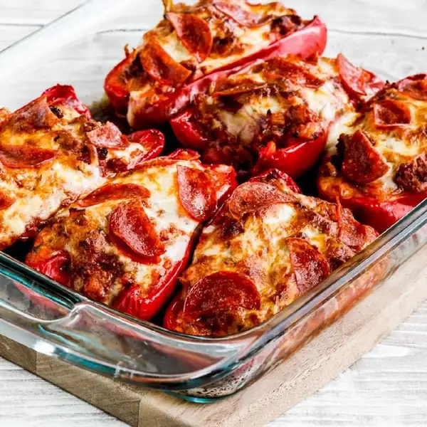 Sausage and Pepperoni Pizza Stuffed Peppers