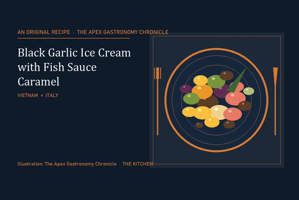 Black Garlic Ice Cream with Fish Sauce Caramel