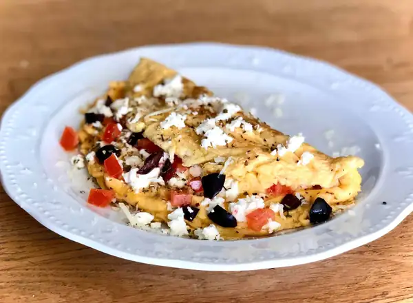 Greek Fresh Tomato and Feta Egg Scramble (Kagiana or Strapatsada)