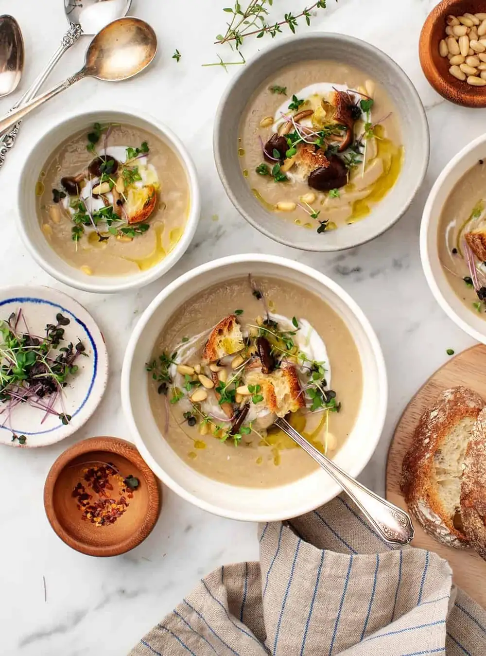 Mushroom, Leek, and Cauliflower Soup