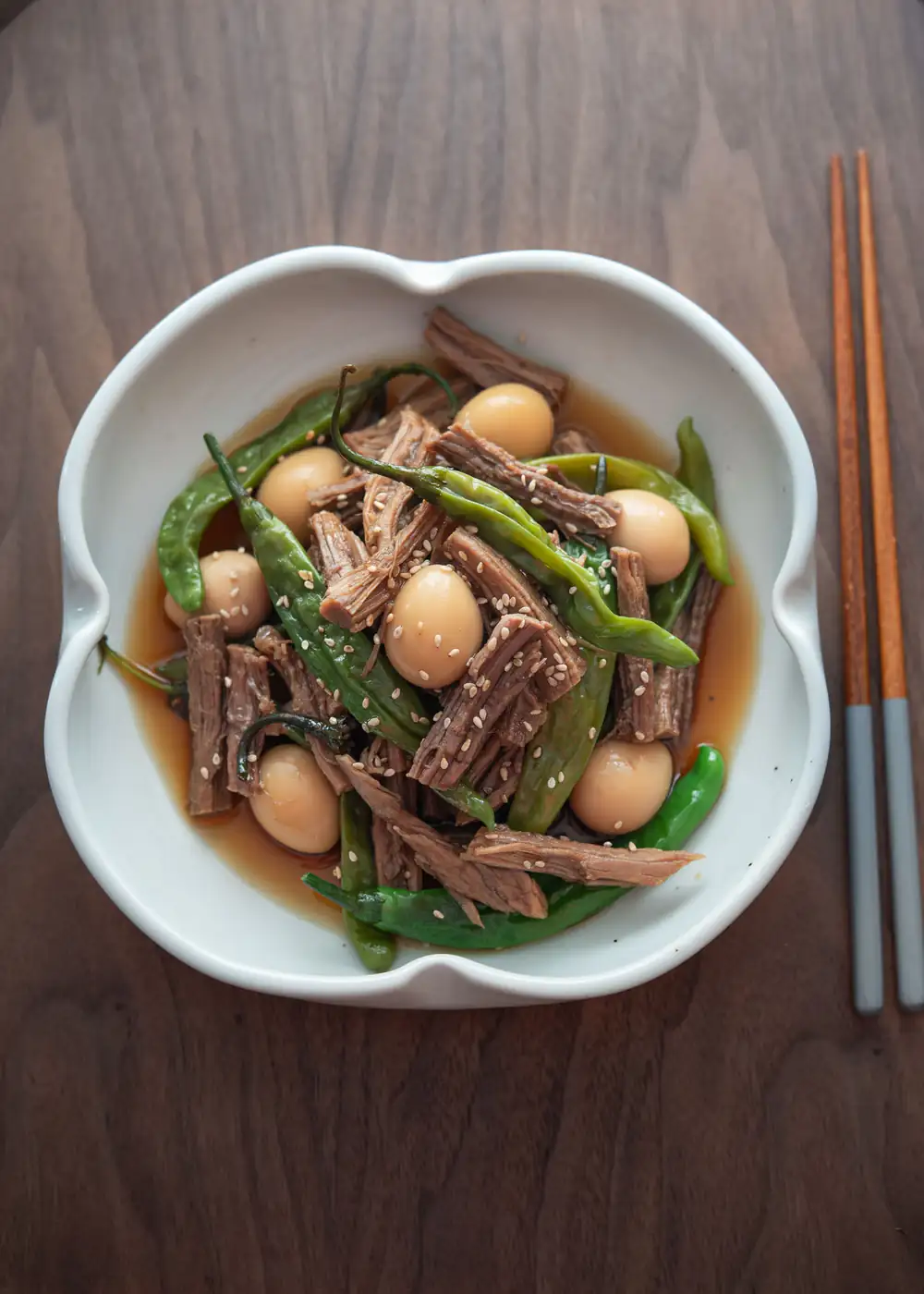 Jangjorim (Korean Soy-Braised Beef with Eggs)