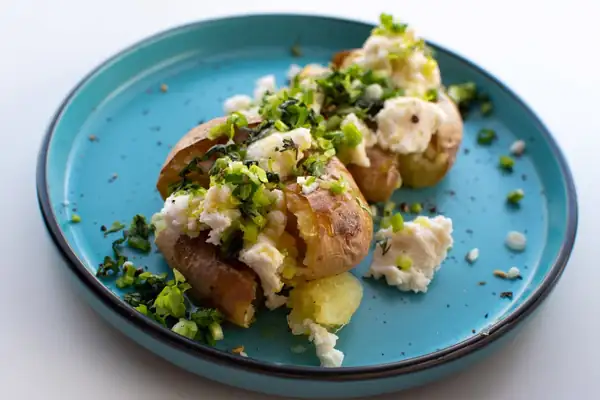 Baked New Potatoes with Cheese & Green Onions
