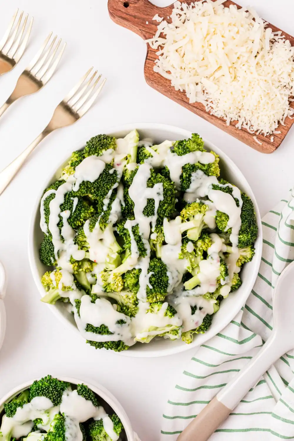 Broccoli with Two Cheese Sauce