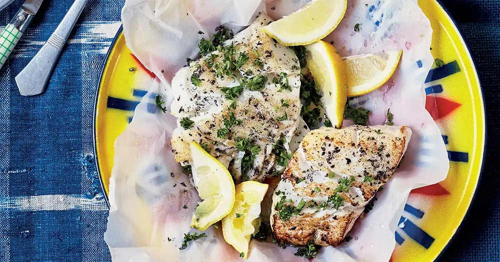Pan-roasted Cod Seasoned with Hibiscus & Grains of Paradise