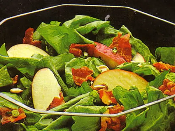 Raw spinach salad