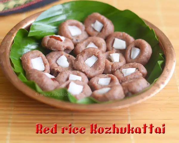 Sigappu arisi kozhukattai, red rice kozhukattai