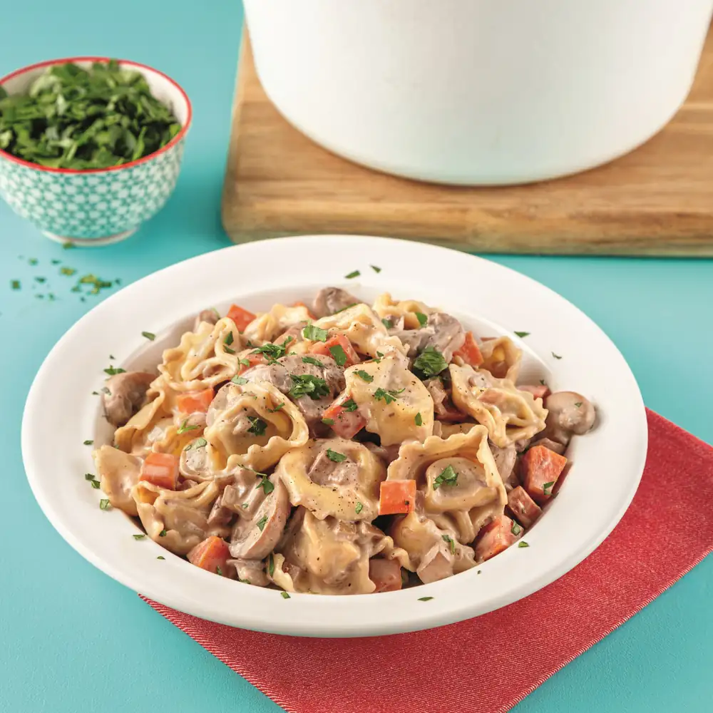 Beef Bourguignon-style Tortellini