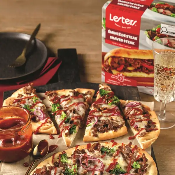 Pizzas with minced beef on naan bread