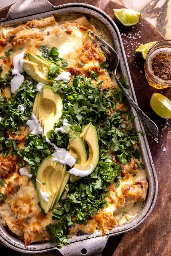 enchiladas blancas de pollo poblano