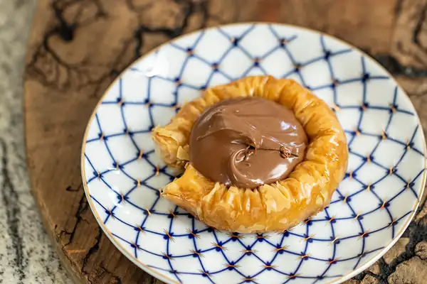 Chocolate Baklava Rings (Crispy Phyllo Pastries with Chocolate Filling)